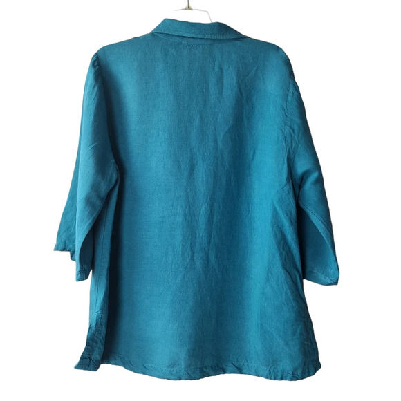 Soft Surroundings 1X Camellia Linen‎ Blend 3/4 Sleeve Pullover Tunic Top - Picture 2 of 10